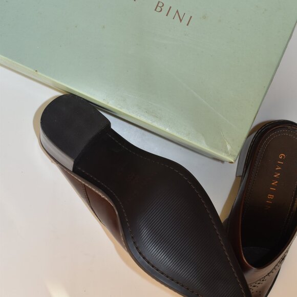 Gianni Bini Brown Leather Slip-on Mules US 9 - Picture 6 of 6
